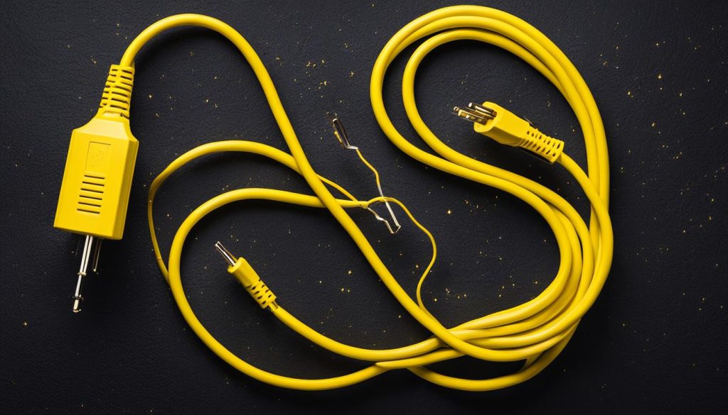 bright yellow extension cord