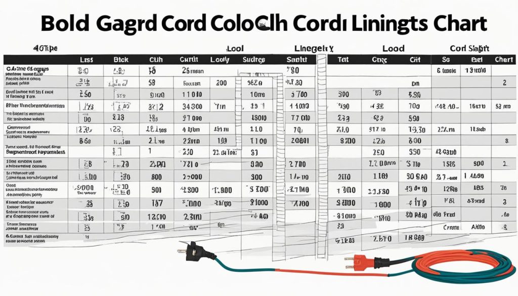 extension cord length chart