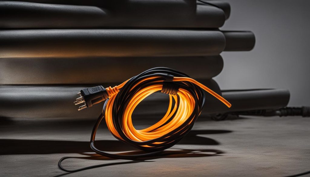 heavy duty extension cord illuminated for safety