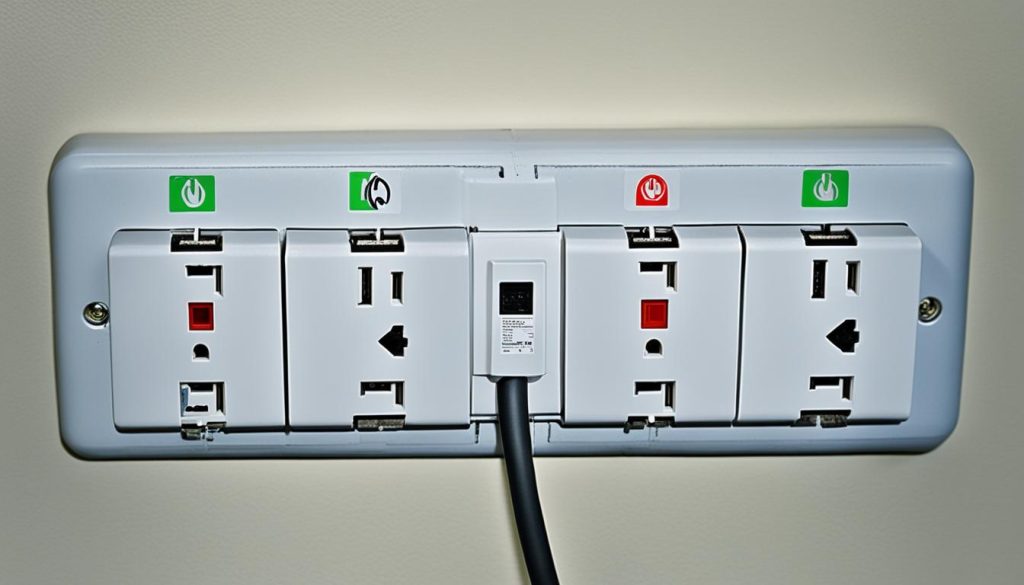 surge protector and extension cord configuration