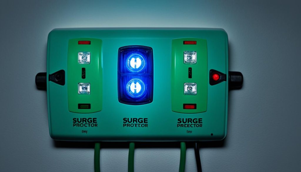 surge protector flashing lights